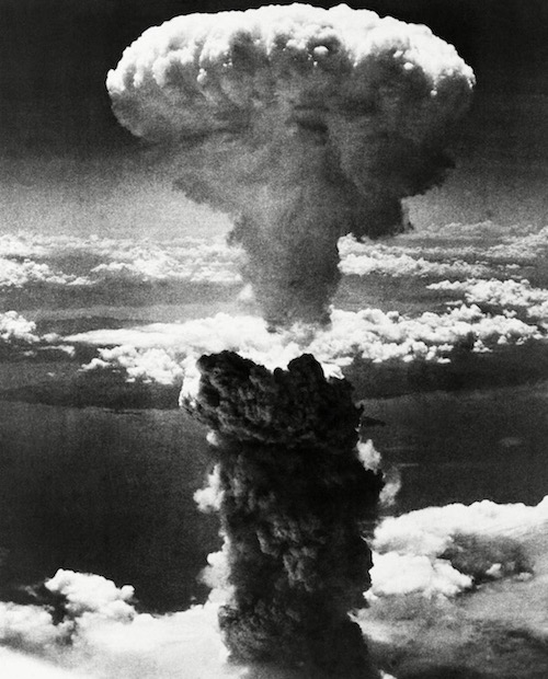 Afbeelding van de atoombom die in 1945 op Nagasaki viel